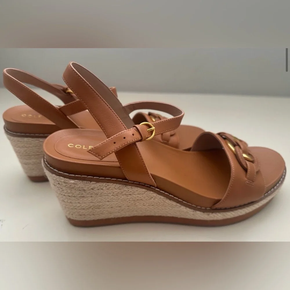 Cole Haan Cloudfeel Espadrille Link Wedge Sandal - Pecan 💞 - Picture 2 of 13